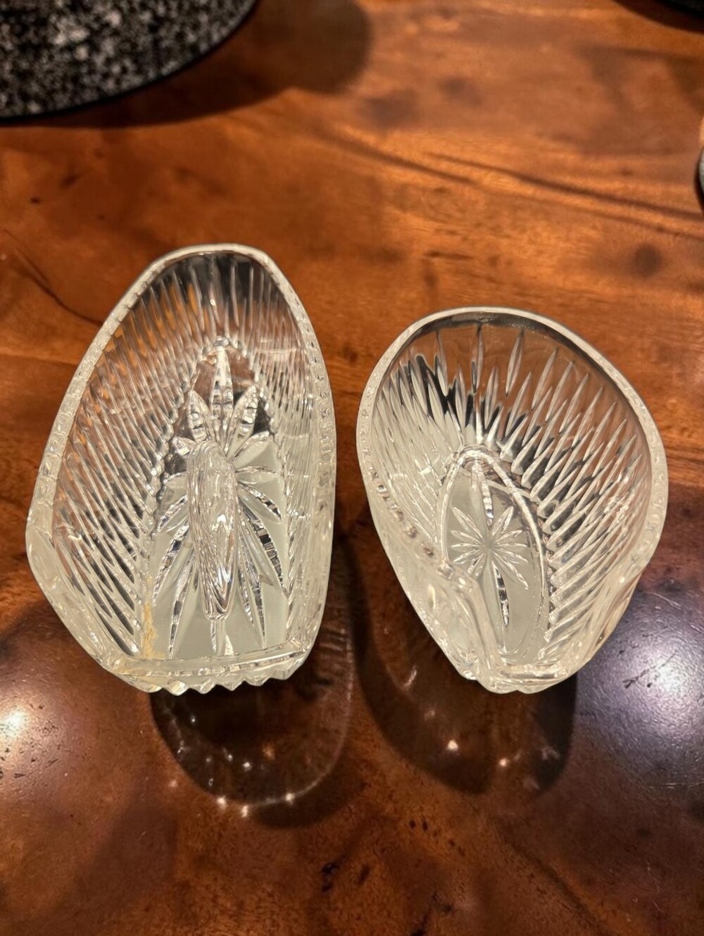 Princess House Crystal Royal Highlights Buffet Spoon and Fork Holders